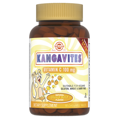 Solgar Кангавитес с витамином C 100 мг со вкусом апельсина, 90 таблеток фото 1